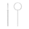 Angara Lab-grown Hinged Hoop Dangling Diamond Bar Earrings In White Gold/f-g