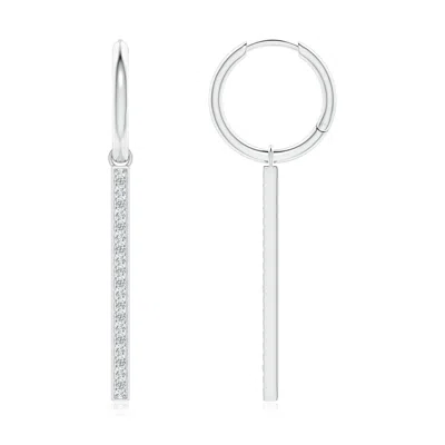 Angara Lab-grown Hinged Hoop Dangling Diamond Bar Earrings In Metallic