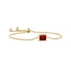 Angara Lab-grown Horizontally Set Emerald-cut Ruby Bolo Bracelet In Yellow Gold/deep Rich Red