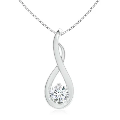 Angara Lab-grown Infinity Twist Diamond Solitaire Pendant In Metallic