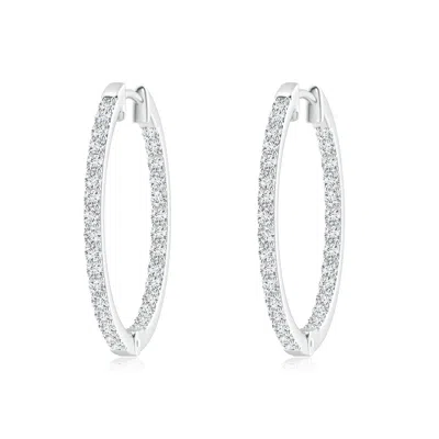 Angara Lab-grown Inside-out Diamond Hoop Earrings In Metallic