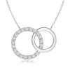 Angara Lab-grown Interlocking Diamond Circle Necklace In White Gold/f-g
