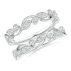 Angara Lab-grown Leaf Motif Diamond Ring Wrap In White Gold/f-g