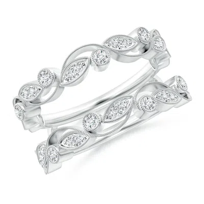 Angara Lab-grown Leaf Motif Diamond Ring Wrap In Metallic