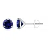 Angara Lab-grown Martini-set Round Blue Sapphire Stud Earrings In White Gold/deep Rich Blue