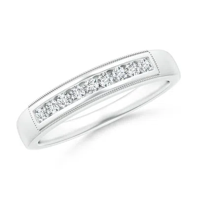 Angara Lab-grown Milgrain Outlined Channel-set Diamond Nine Stone Ring In Metallic