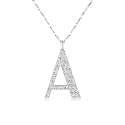 Angara Lab-grown Modern Deco Diamond Capital "a" Initial Pendant In Metallic