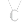 Angara Lab-grown Modern Deco Diamond Capital "c" Initial Pendant In Platinum/f-g