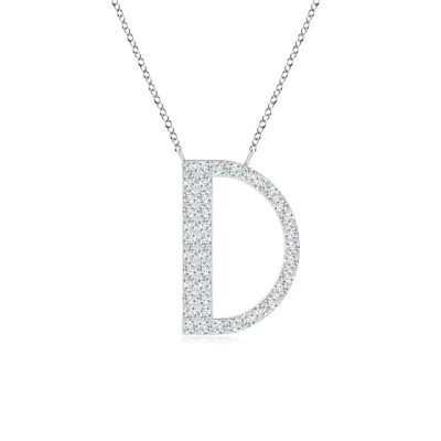 Angara Lab-grown Modern Deco Diamond Capital "d" Initial Pendant In Metallic