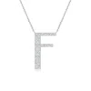 Angara Lab-grown Modern Deco Diamond Capital "f" Initial Pendant In Platinum/f-g