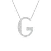Angara Lab-grown Modern Deco Diamond Capital "g" Initial Pendant In White Gold/f-g