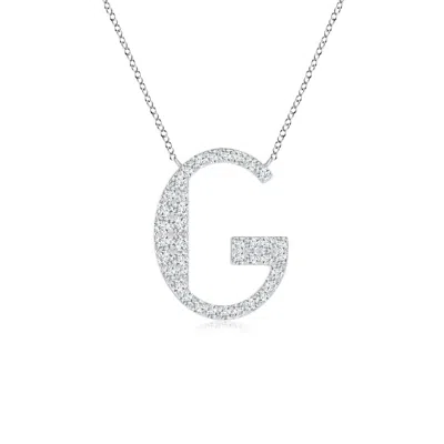 Angara Lab-grown Modern Deco Diamond Capital "g" Initial Pendant In Metallic