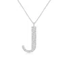 Angara Lab-grown Modern Deco Diamond Capital "j" Initial Pendant In Platinum/f-g