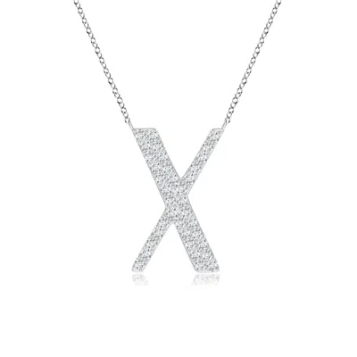 Angara Lab-grown Modern Deco Diamond Capital "x" Initial Pendant In Metallic