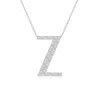 Angara Lab-grown Modern Deco Diamond Capital "z" Initial Pendant In Platinum/f-g