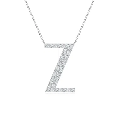 Angara Lab-grown Modern Deco Diamond Capital "z" Initial Pendant In Metallic