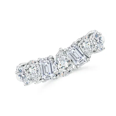 Angara Lab-grown Multi-shape Diamond Contoured Wedding Ring In Metallic