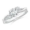 Angara Lab-grown Nature Inspired Diamond Twisted Vine Ring In White Gold/f-g