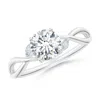 Angara Lab-grown Nature-inspired Round Diamond Hidden Halo Engagement Ring In White Gold/f-g