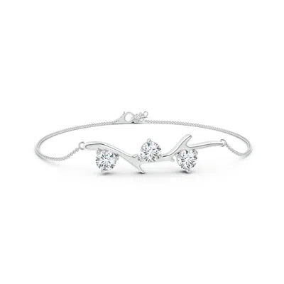 Angara Lab-grown Nature Inspired Round Diamond Tree Branch Bracelet In Metallic