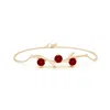 Angara Lab-grown Nature Inspired Round Ruby Tree Branch Bracelet In Yellow Gold/deep Rich Red