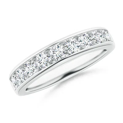 Angara Lab-grown Nine Stone Channel-set Diamond Wedding Ring In Metallic