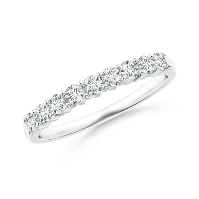 Angara Lab-grown Nine Stone Shared Prong-set Diamond Wedding Ring In Metallic