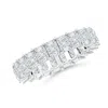 Angara Lab-grown North-south Radiant-cut Diamond Classic Eternity Wedding Ring In White Gold/f-g