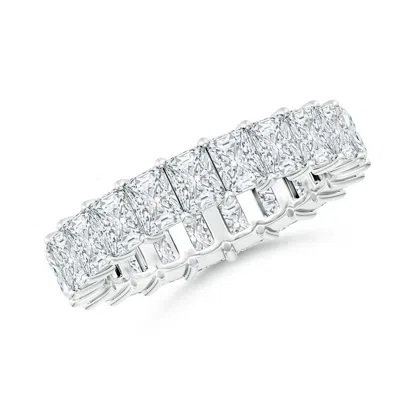Angara Lab-grown North-south Radiant-cut Diamond Classic Eternity Wedding Ring In Metallic