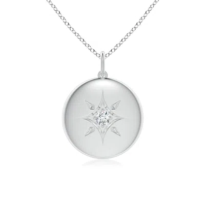 Angara Lab-grown North Star Diamond Disc Pendant In Metallic
