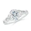 Angara Lab-grown Oval Diamond Celtic Knot Engagement Ring In White Gold/f-g