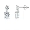 Angara Lab-grown Oval Diamond Drop Earrings In White Gold/f-g