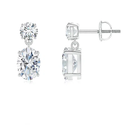 Angara Lab-grown Oval Diamond Drop Earrings In Metallic