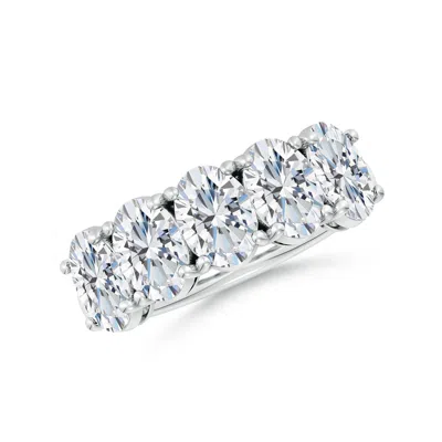 Angara Lab-grown Oval Diamond Five Stone Classic Anniversary Ring In Metallic