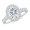 Angara Lab-grown Oval Diamond Halo Engagement Ring In White Gold/f-g