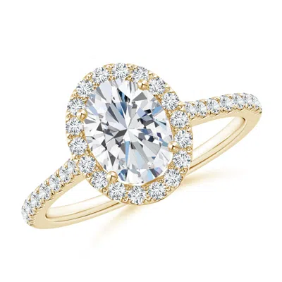 Angara Lab-grown Oval Diamond Halo Ring In Gold