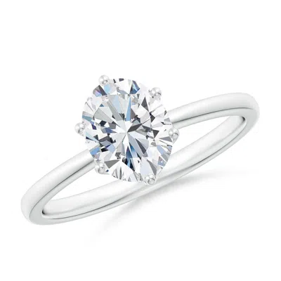 Angara Lab-grown Oval Diamond Solitaire Classic Engagement Ring In Metallic