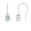Angara Lab-grown Oval Diamond Solitaire Drop Earrings In Platinum/f-g