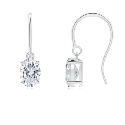 Angara Lab-grown Oval Diamond Solitaire Drop Earrings In Metallic