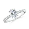 Angara Lab-grown Oval Diamond Solitaire Engagement Ring With Diamond Accents In White Gold/f-g