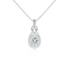 Angara Lab-grown Oval Diamond Solitaire Infinity Knot Pendant In White Gold/f-g