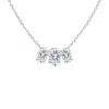Angara Lab-grown Oval Diamond Three Stone Pendant In Platinum/f-g