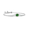 Angara Lab-grown Oval Emerald Bolo Bracelet With Bezel Diamonds In White Gold/rich Green