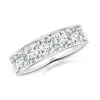Angara Lab-grown Pave Set Diamond Bar Ring With Milgrain In White Gold/f-g