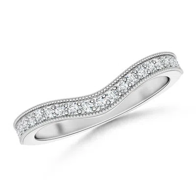Angara Lab-grown Pave-set Diamond Contour Wedding Ring For Women In Metallic