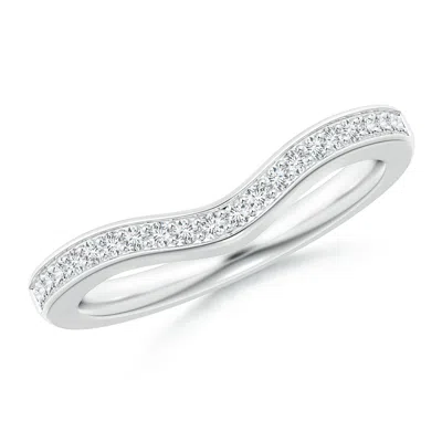Angara Lab-grown Pave-set Diamond Curved Wedding Ring In Metallic