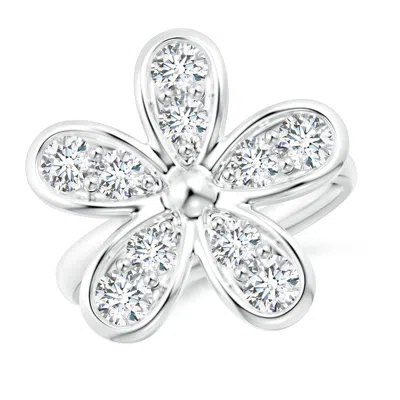 Angara Lab-grown Pave-set Diamond Daisy Ring In Metallic