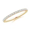 Angara Lab-grown Pave-set Diamond Half Eternity Classic Wedding Ring In Yellow Gold/f-g