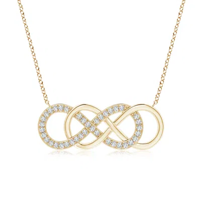 Angara Lab-grown Pave-set Diamond Horizontal Double Infinity Pendant In Gold