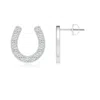 Angara Lab-grown Pave-set Diamond Horseshoe Stud Earrings In White Gold/f-g